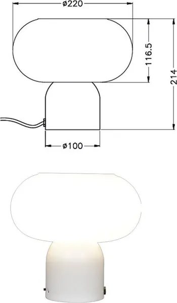 Lampada da tavolo LED design Silvia bianco 620 LUMEN