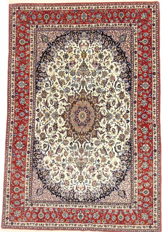 Isfahan Tappeto persiano 290 x 200 Beige (Iran) Annodato A Mano