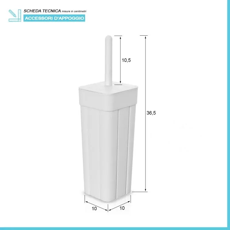 Scopino bagno da appoggio bianco in plastica Buzz