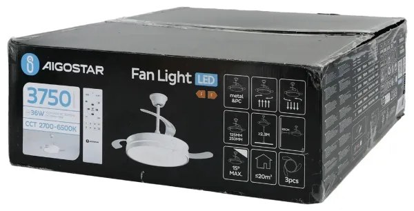 Aigostar - Ventilatore da soffitto dimmerabile a LED LED/36W/230V 2700-6500K + +TC bianco