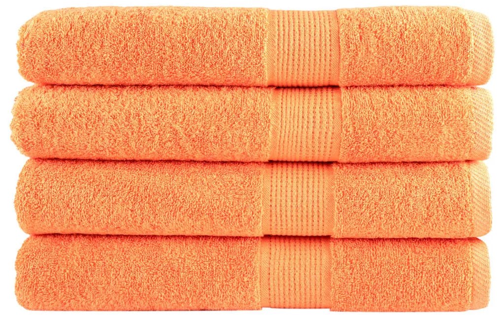 Asciugamani Solund 4 Pz Arancione 100x200 Cm 600 G/m² /