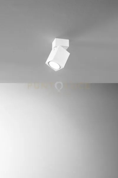 Faretto in alluminio bianco connect 1 luce attacco gu10 quadrato 6x6cm