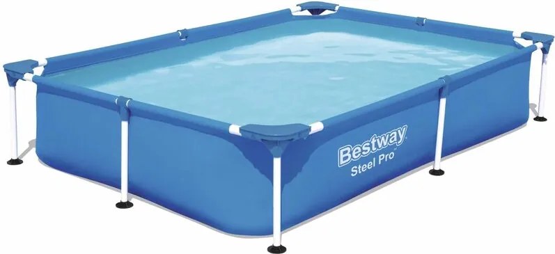 Piscina bassa rettangolare per bambini 221x150xh43 cm Steel Pro Frame Bestway 56401