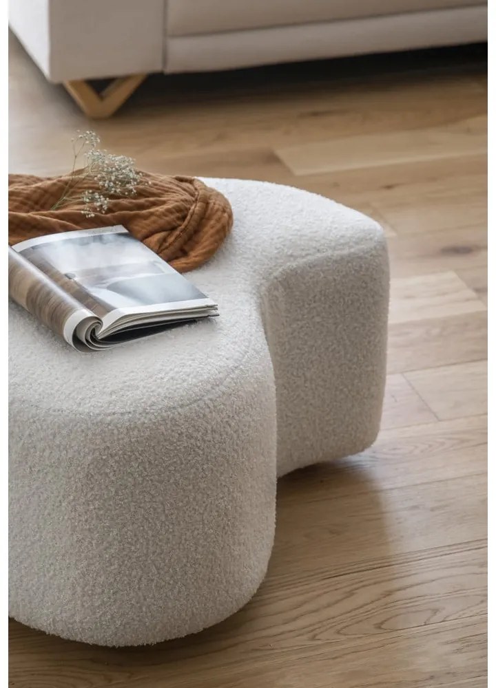 Sgabello in tessuto bouclé bianco Miuf - Miuform