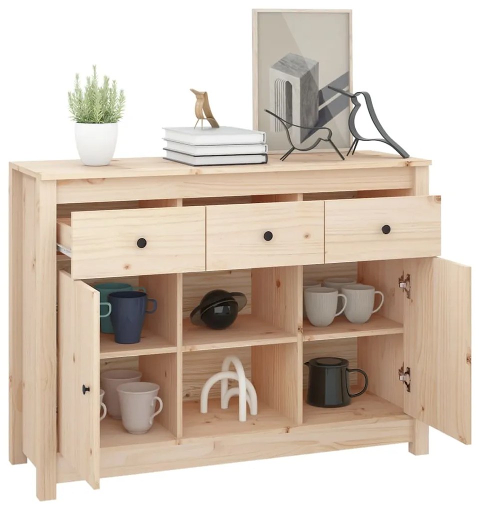Credenza 100x35x74,5 cm in legno massello di pino