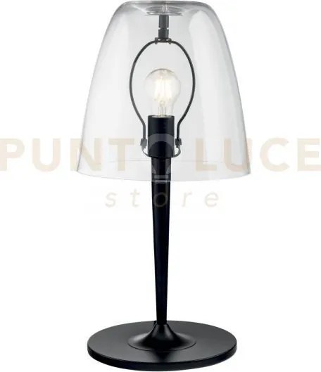 Lume ares trasparente 1 luce attacco e27 28x56cm  in vetro soffiato