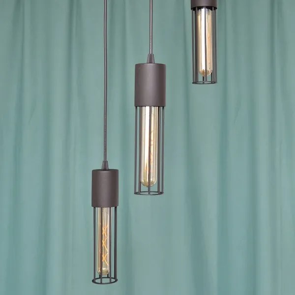 Lampadario a sospensione con filo MELODY 3xE27/15W/230V nero