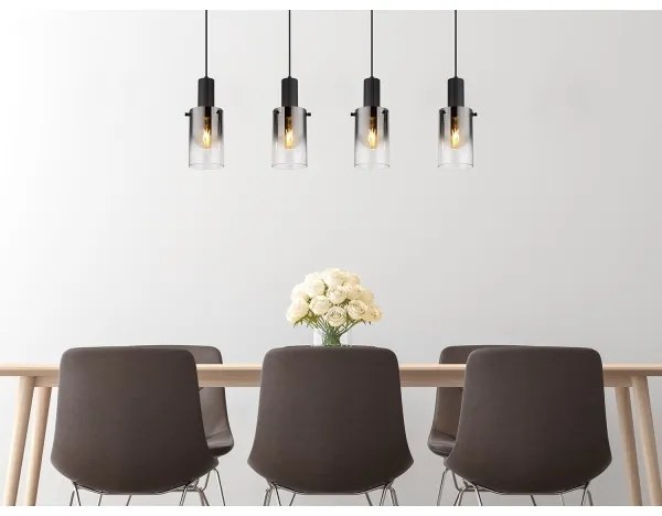 Globo 15907-4H - Lampadario a sospensione con filo FLORENTINA 4xE27/40W/230V nero