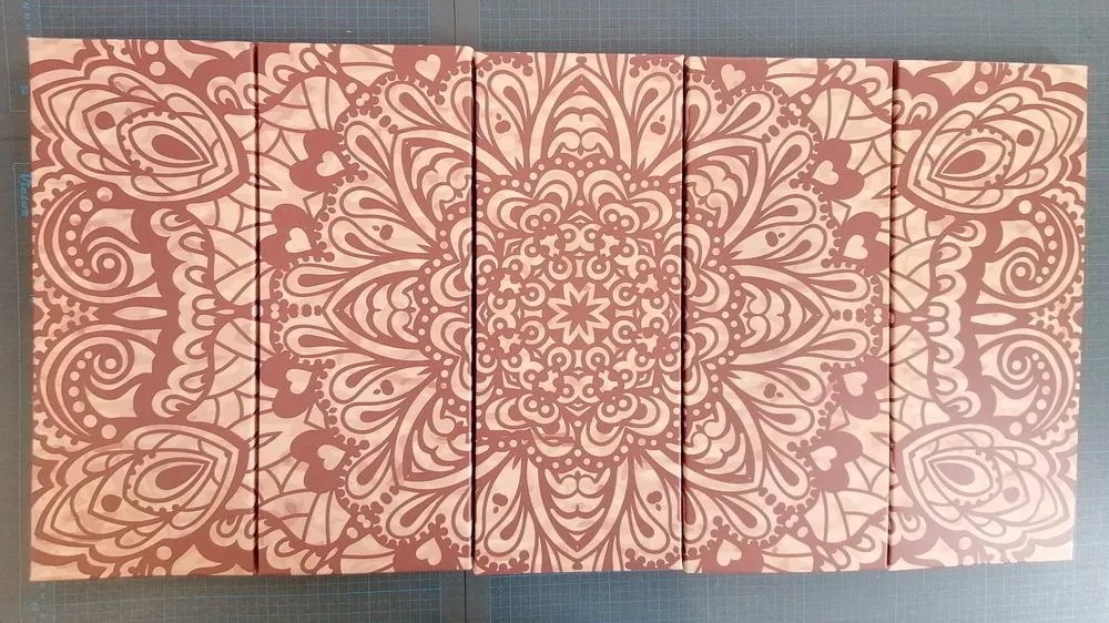 Quadri 5 pezzi – Mandala floreale