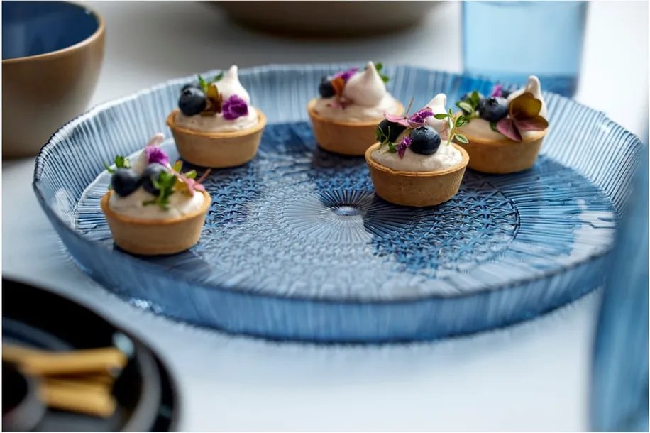 Piatto da portata in vetro blu ø 30 cm Kusintha - Bitz