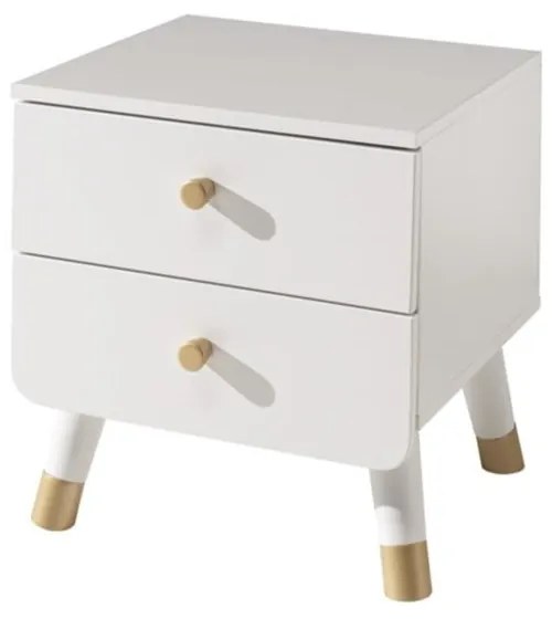 Comodino bianco per bambini in legno di pino Billy - Vipack
