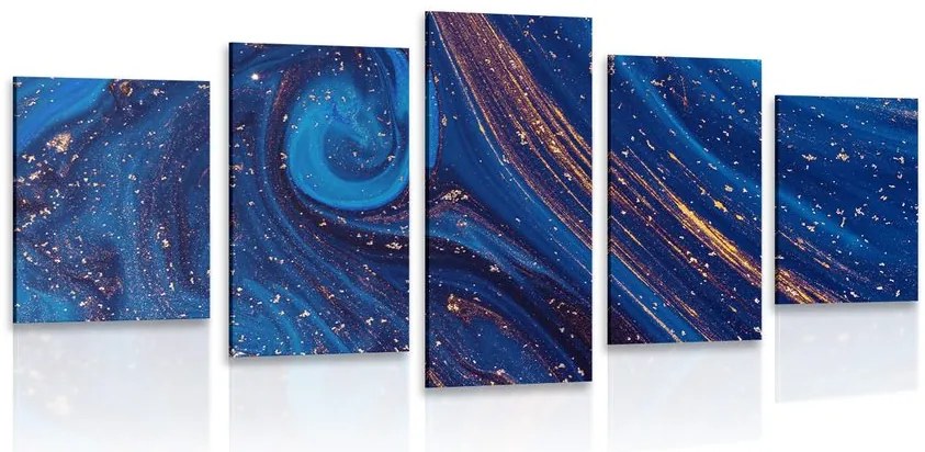 Quadri 5 pezzi – Astrazione blu