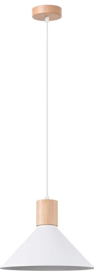 Sollux SL.1319 - Lampadario a sospensione con filo JAGA 1xE27/15W/230V diametro 30 cm bianco