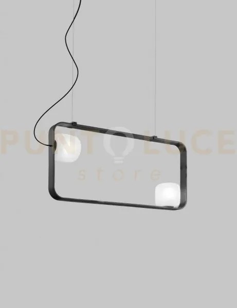 Groove sospensione 90 bianco sfumato antracite 2 luci attacco e14