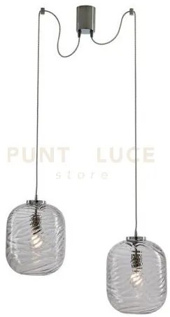 Lampadario a sospensione nereide trasparente 2 luci attacco e27 20,...