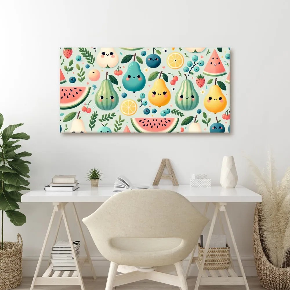 Quadro su tela – Frutta succosa con sorriso