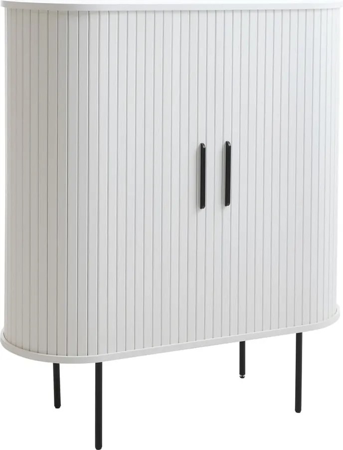 Armadietto bianco con ante scorrevoli 100x118x40 cm Nola – Unique Furniture