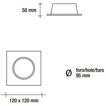 Vivida faretto quadro bianco orientabile 12w