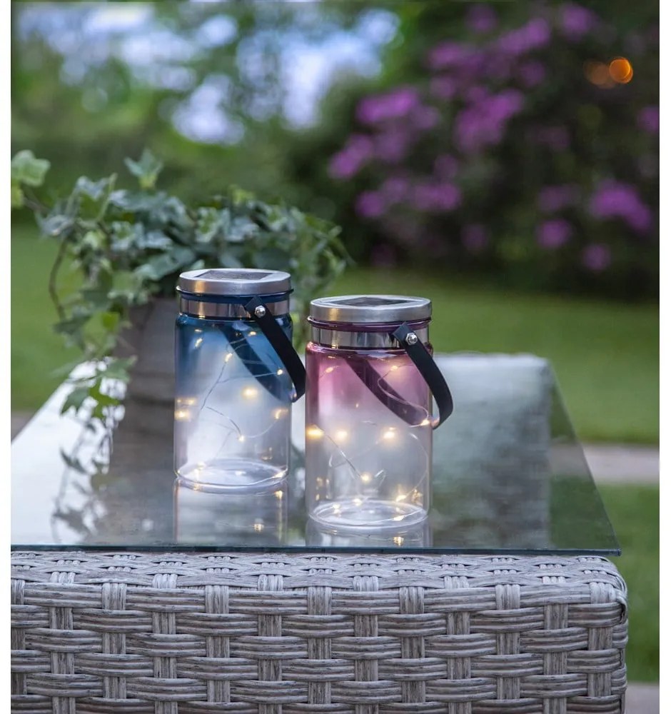 Lanterna solare da esterno Lanterna blu, altezza 15 cm Tint - Star Trading