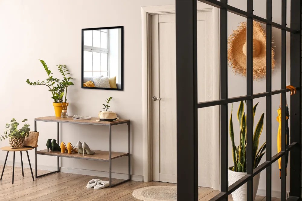 Specchio decorativo rettangolare Cornice in MDF nero 50x50 cm Nero