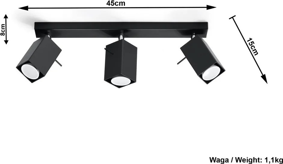 Plafoniera nera Toscana - Sollux