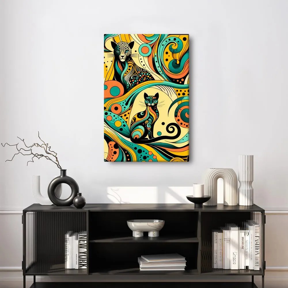 Quadro su tela – Gatti ornamentali