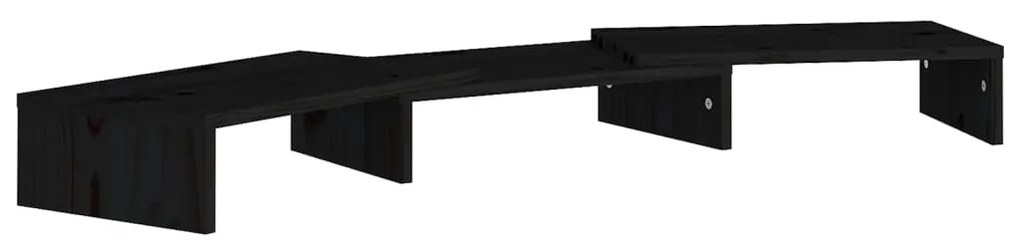 Supporto per monitor nero 80x24x10,5 cm legno massello di pino