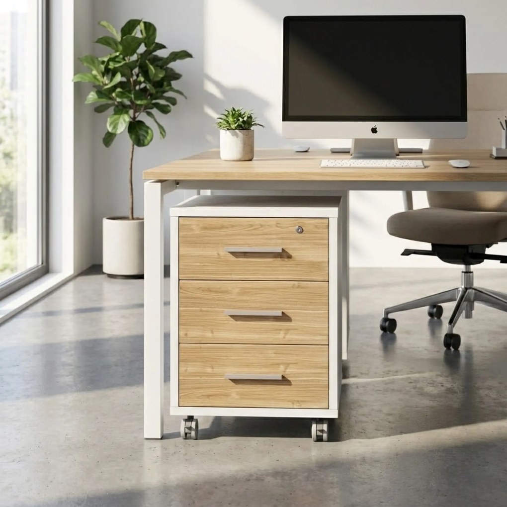 GARE - cassettiera per ufficio 3 cassetti con ruote