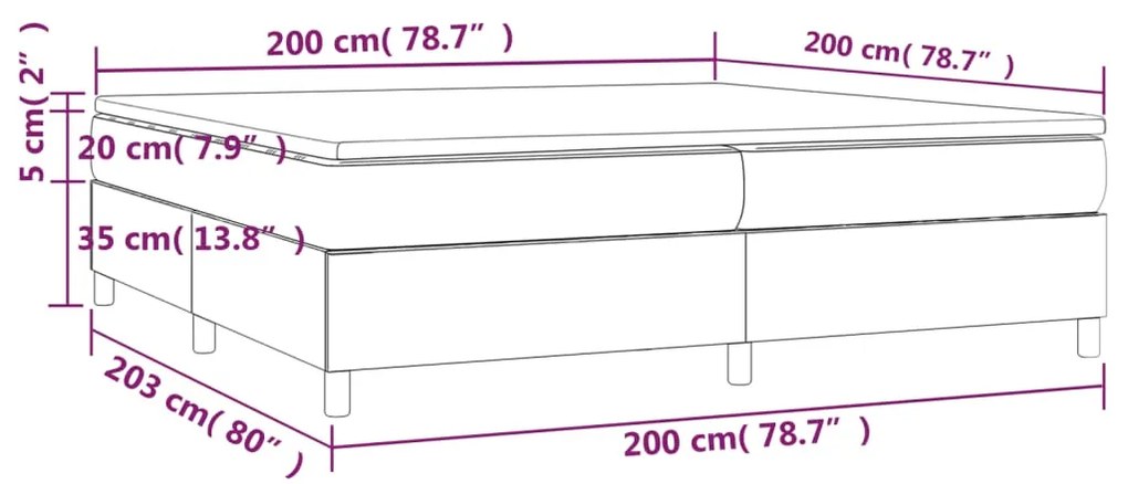 Giroletto a Molle con Materasso Cappuccino 200x200cm Similpelle