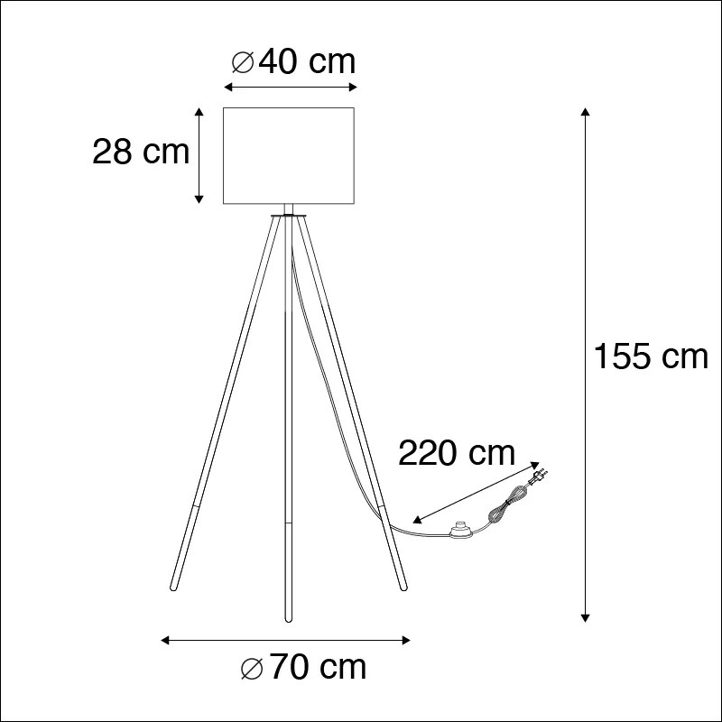 Set di lampada da tavolo e da terra con paralume nero - Pip