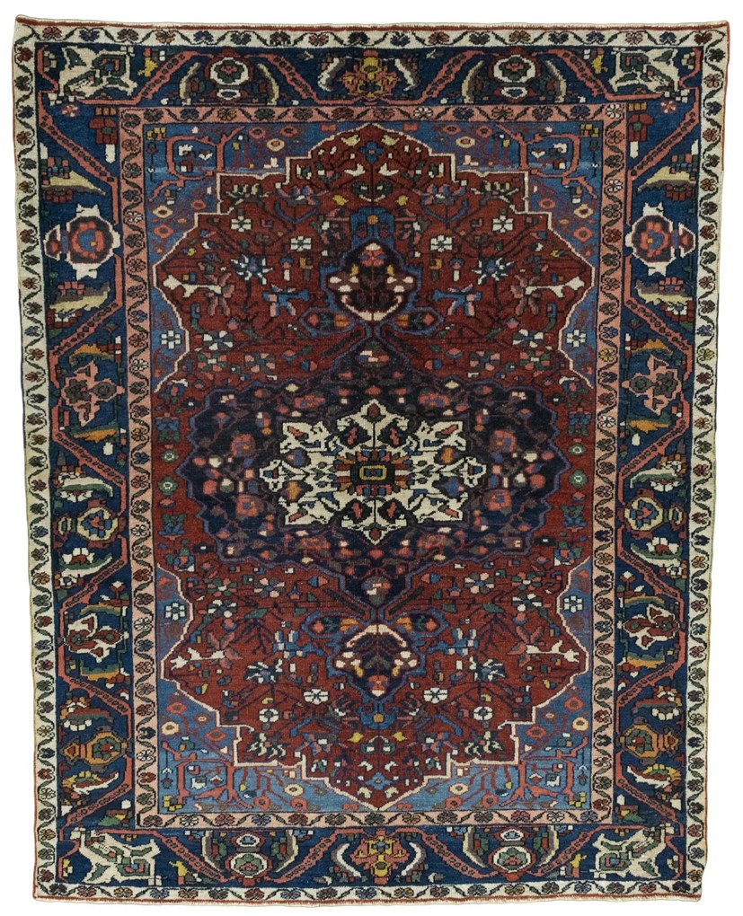 Bakhtiar Tappeto persiano 160x200 Rosso (Iran) Annodato A Mano