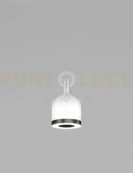 Medea sospensione 1 bianco sfumato acciaio satinato l2204  led 2700...