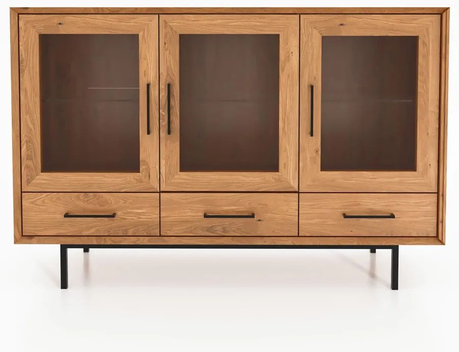 Vetrina in legno di quercia di colore naturale 144x95 cm Abies - The Beds