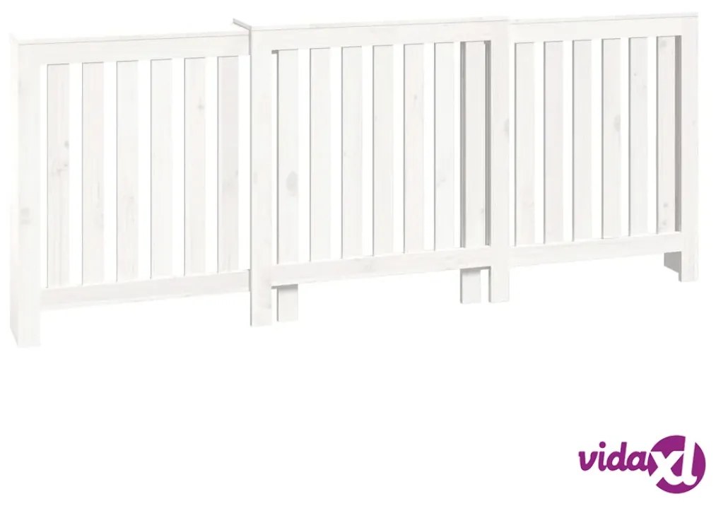 vidaXL Copertura Termosifone Bianca 210x21x85 cm Legno Massello Pino