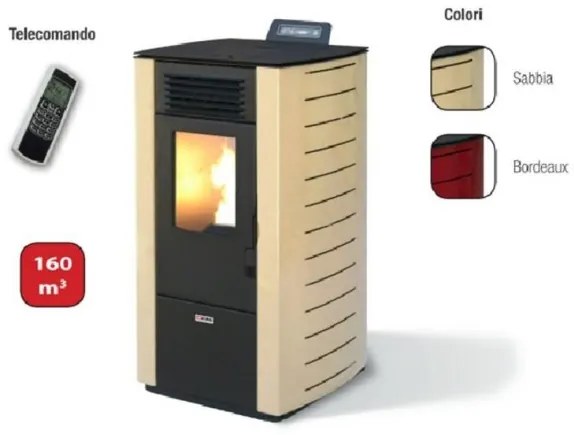 Stufa a pellet ad aria 6.9 kW con ventilazione frontale King 78 sabbia