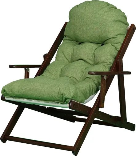 Poltrona in legno pieghevole 3 posizioni - telaio noce cuscino Pea