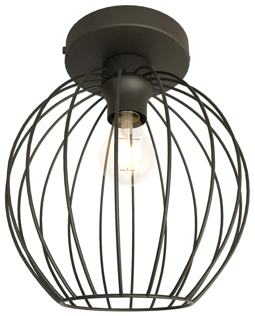 Plafoniera Minimal Industrial Geb 1 Luce Nera