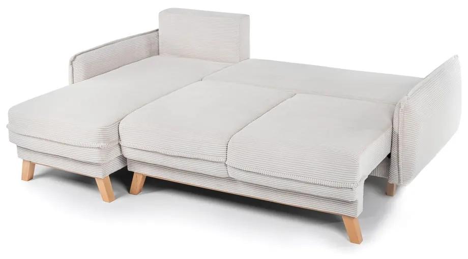 Divano letto variabile in velluto a coste beige divano ad angolo Tori - Bonami Selection