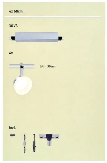 Paulmann 95194 - 4xLED/4W Faretto ICE 230V