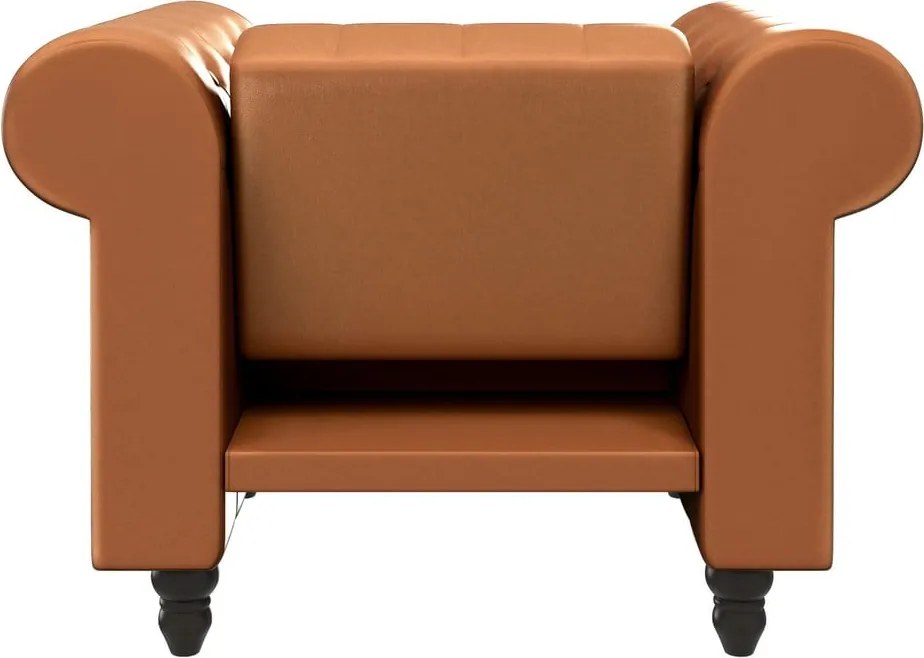 Poltrona chesterfield in similpelle marrone cognac Felix - Støraa