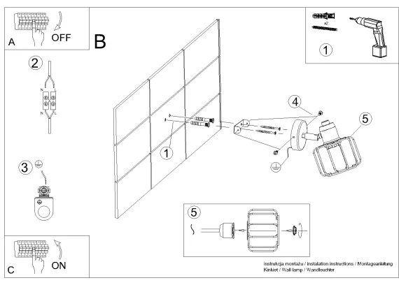 Sollux SL.1111 - Lampada da parete BELUCI 1xE14/40W/230V bianco