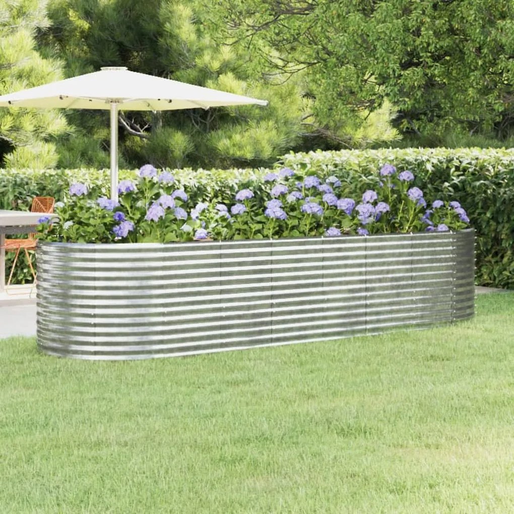 Letto Giardino Acciaio Verniciato Polvere 322x100x68cm Argento /