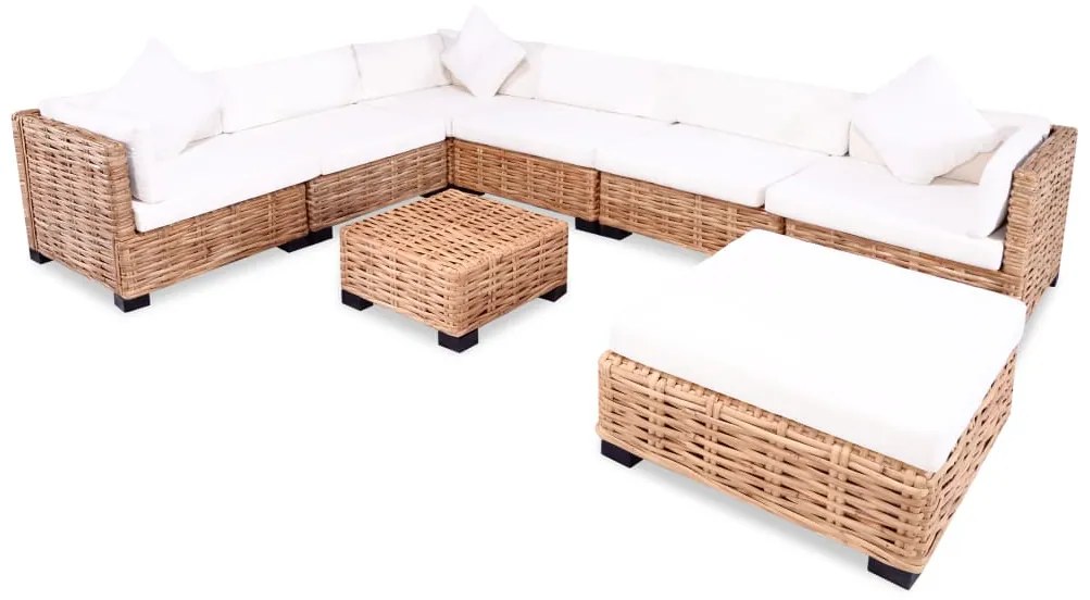 Set Divano 27 pz in Rattan Naturale