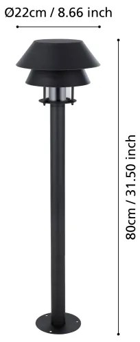 Eglo 900803 - Lampada da esterno CHIAPPERA 1xE27/40W/230V 80 cm IP65