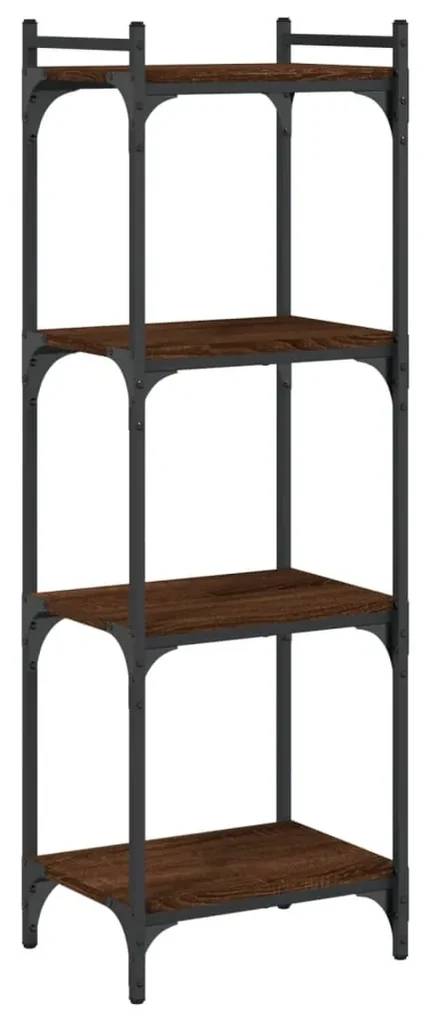 Libreria 4 ripiani rovere marrone 40x30x120cm legno multistrato