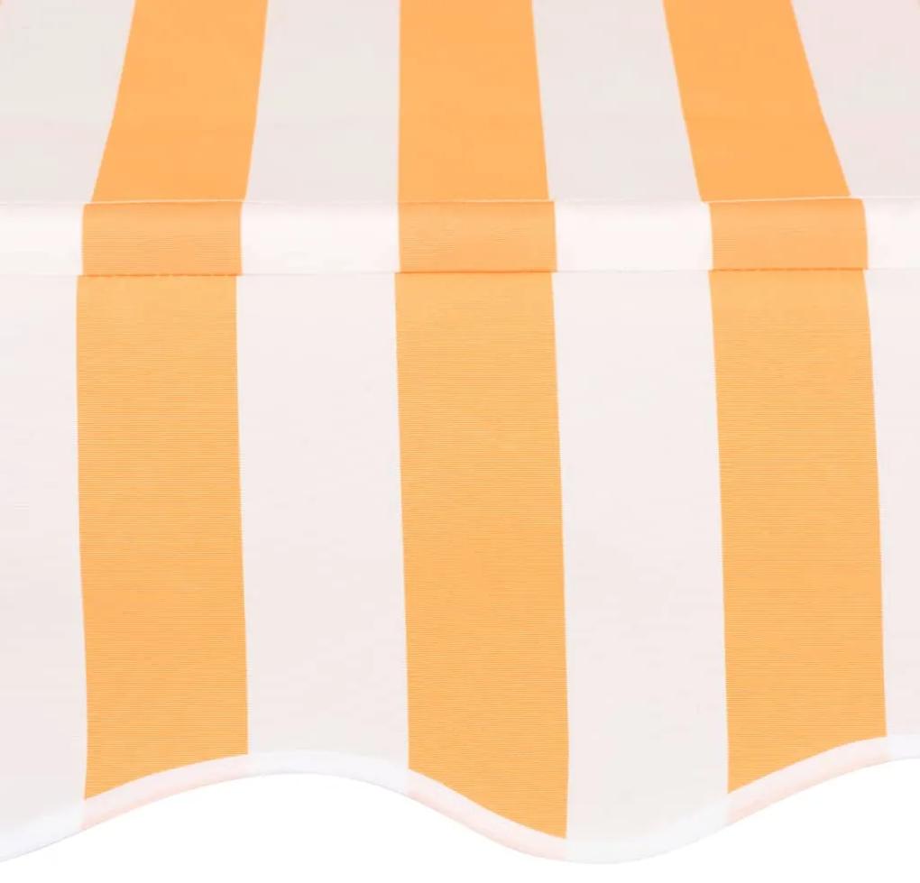 Tenda da Sole Retrattile Manuale 300cm Strisce Arancione Bianco