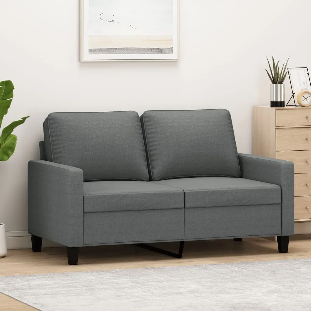 Divano A 2 Posti Grigio Scuro 120 Cm İn Tessuto /