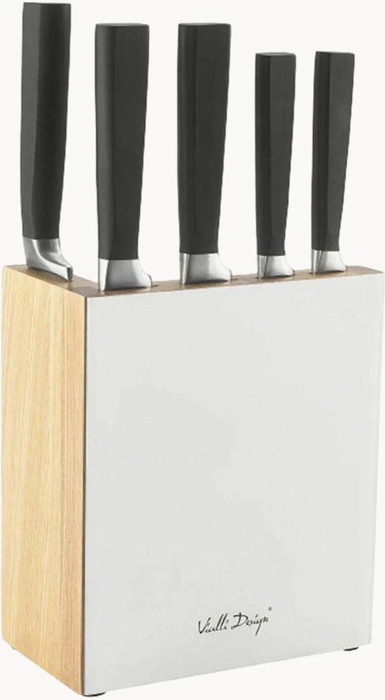 Portacoltelli con 5 coltelli Fino White