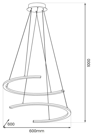 Lampadario LED a sospensione con filo DOUBLEMOON LED/30W/230V nero
