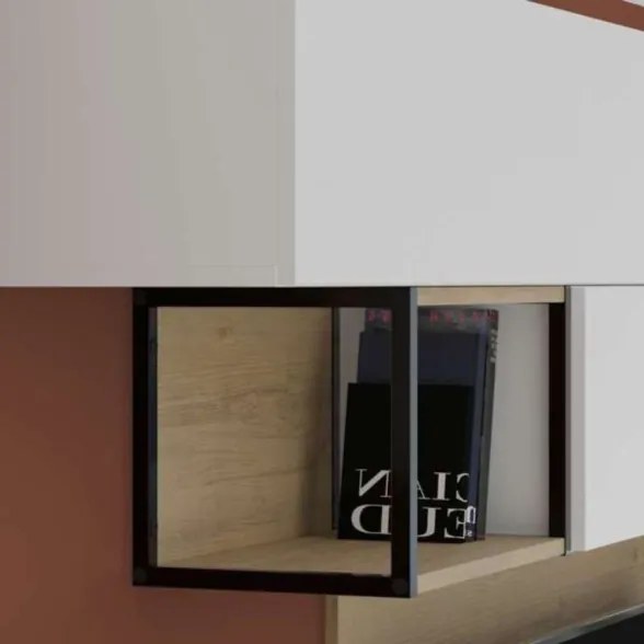 Parete Attrezzata 260 Cm Design Moderno Tronador Bianco E Rovere